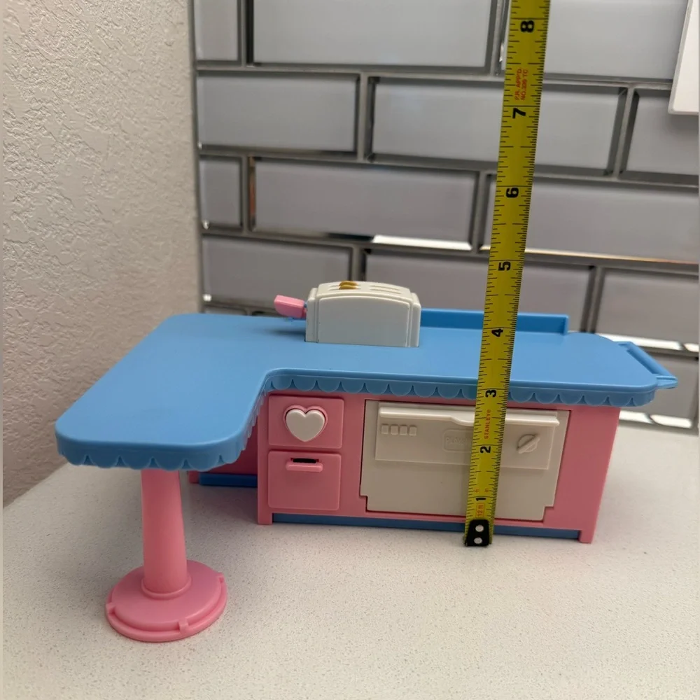 Vintage Playskool Play Around Dollhouse Series Kitchen Island Dishwasher Toaster